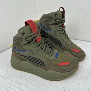 Puma RS-X Mid Militia Jr. Size 5.5c Youth Shoes Sneakers Deep Lichen 380433-01